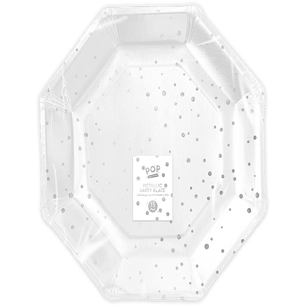pop Metallic Foil Paper Plates | 15pk 