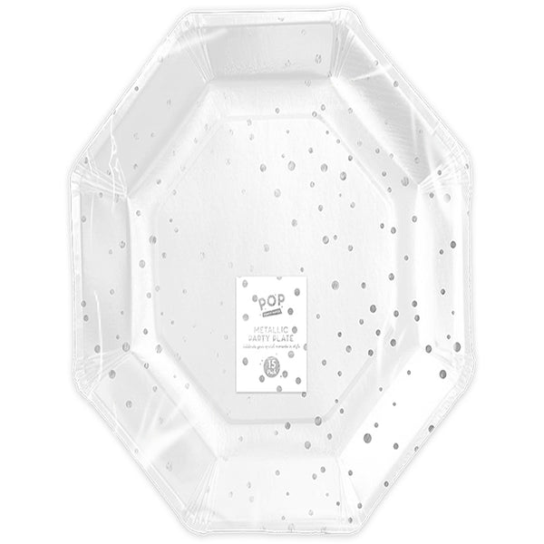 pop Metallic Foil Paper Plates | 15pk 