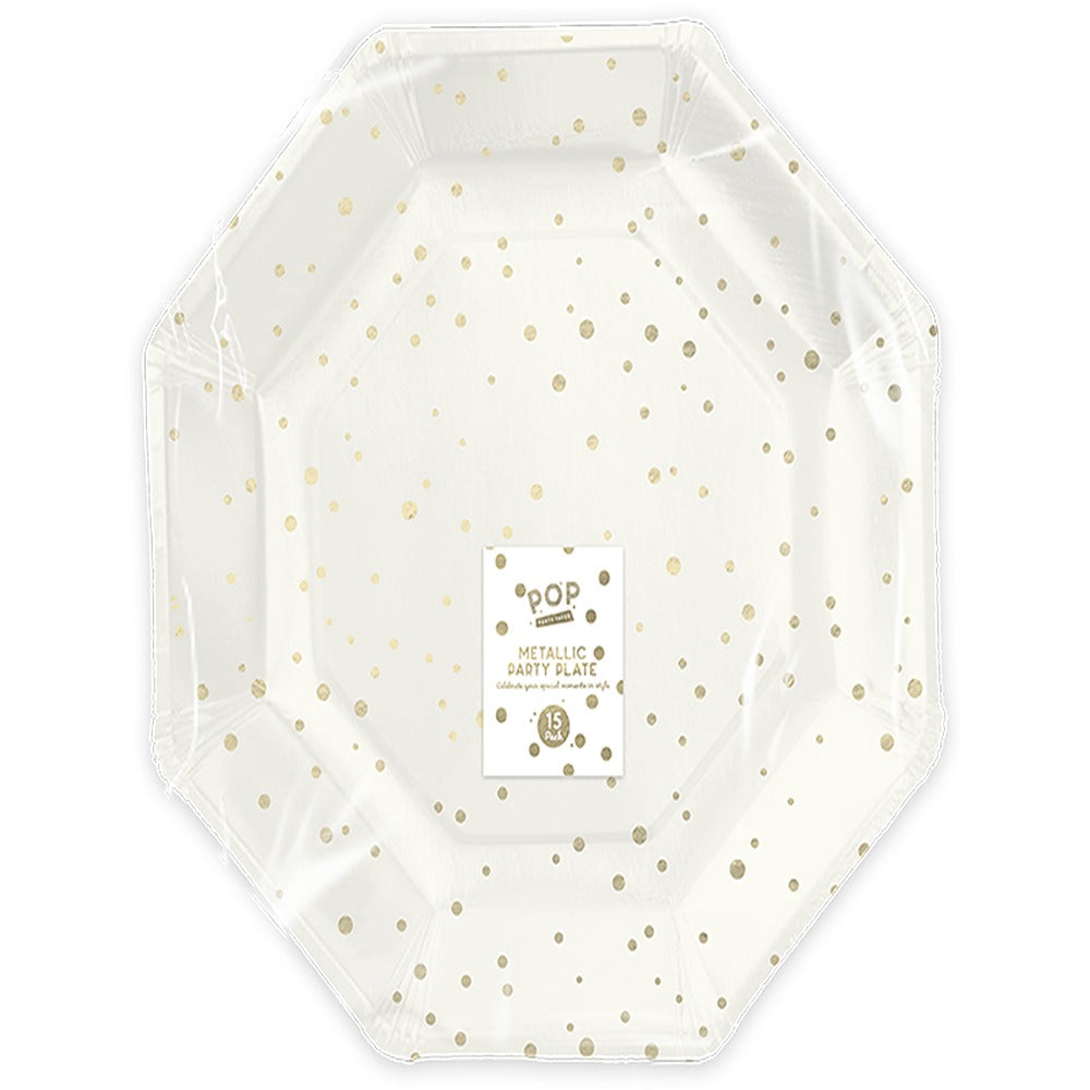 pop Metallic Foil Paper Plates | 15pk 