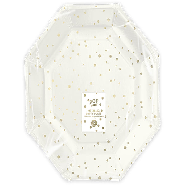 pop Metallic Foil Paper Plates | 15pk 