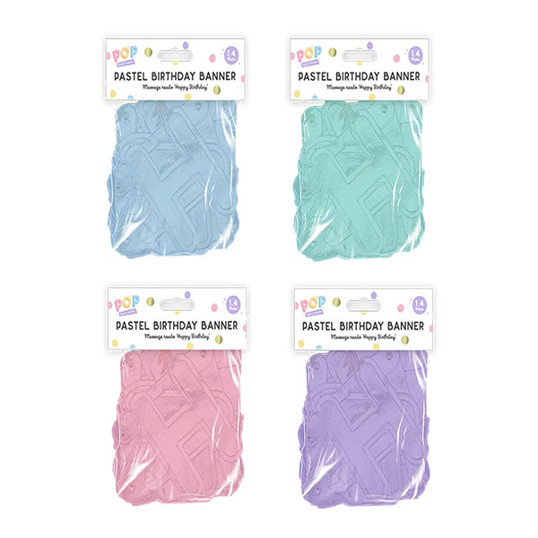 pop Pastel Happy Birthday Banner | 1.4M