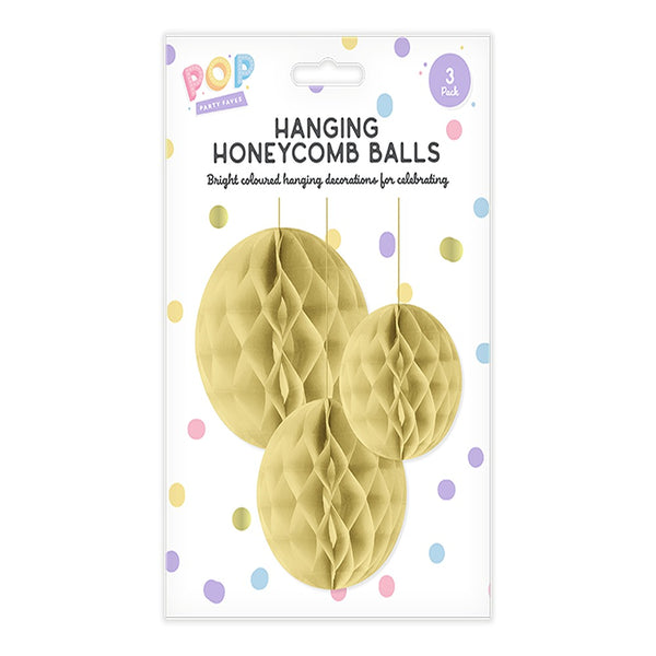 pop Pastel Honeycomb Hanging Decorations | 3pk