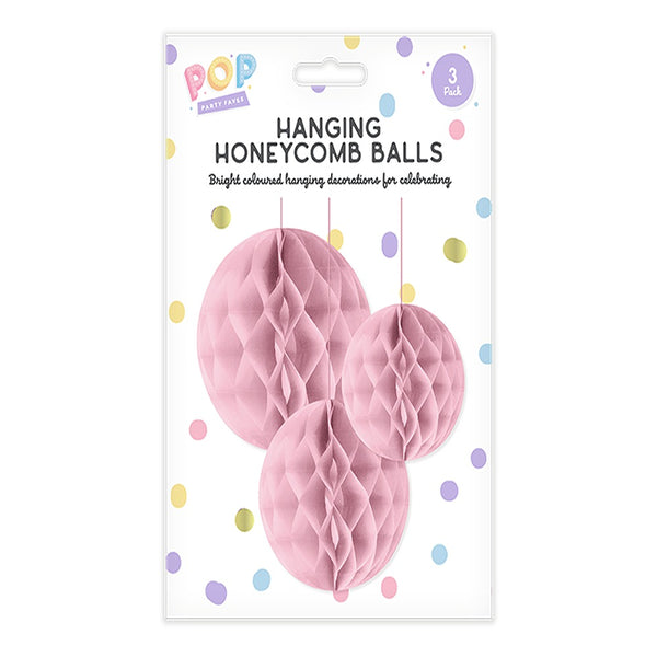 pop Pastel Honeycomb Hanging Decorations | 3pk