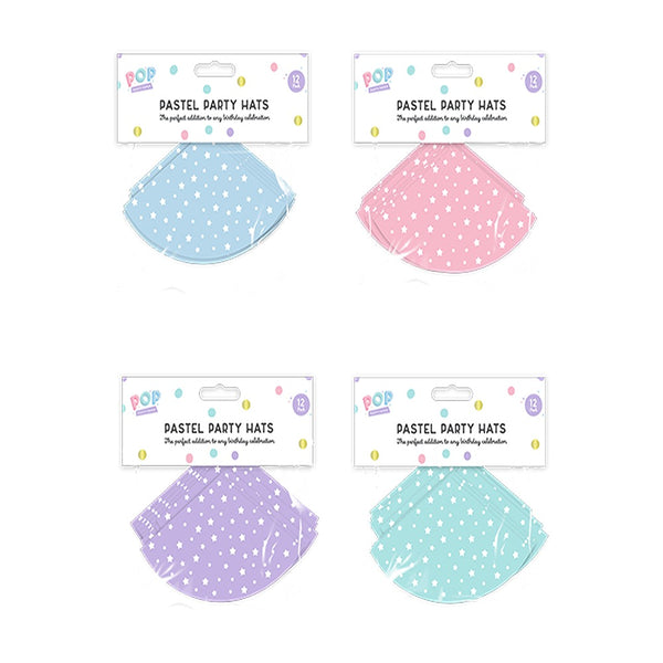 Pop Pastel Party Hats | 12pk