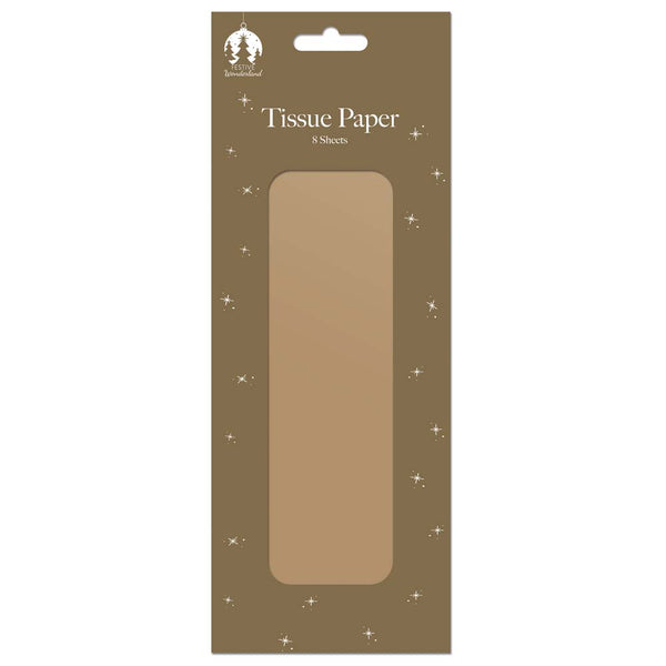 Christmas Gold Gift Wrap Tissue Paper with White Stars | Pack of 8 Sheets