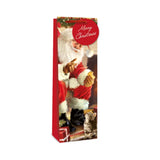 Christmas Santa Bottle Gift Bag | Wrap-Around Illustration, Red Ribbon Handles