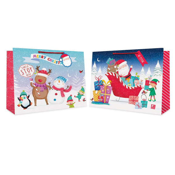 Christmas Kids Extra Large Landscape Gift Bag | Assorted Designs, Cord Handles
