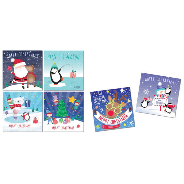 Christmas Teacher and Teaching Assistant Christmas Cards | Pack of 32