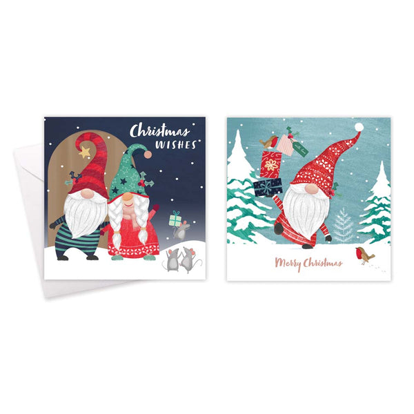 Christmas Kraft Gonk Christmas Cards | Pack of 10, Square, Assorted Designs