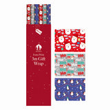 Tallon Extra Wide Christmas Gift Wrap | 3m, Santa & Penguin Prints, Recyclable