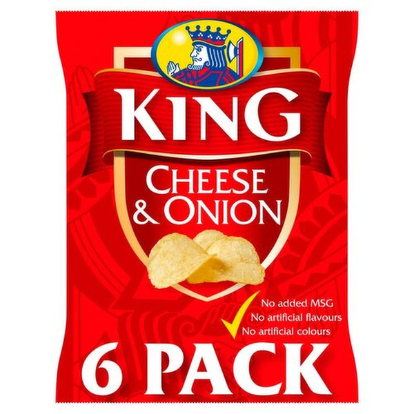 King Cheese & Onion Crisps | 6 Pack