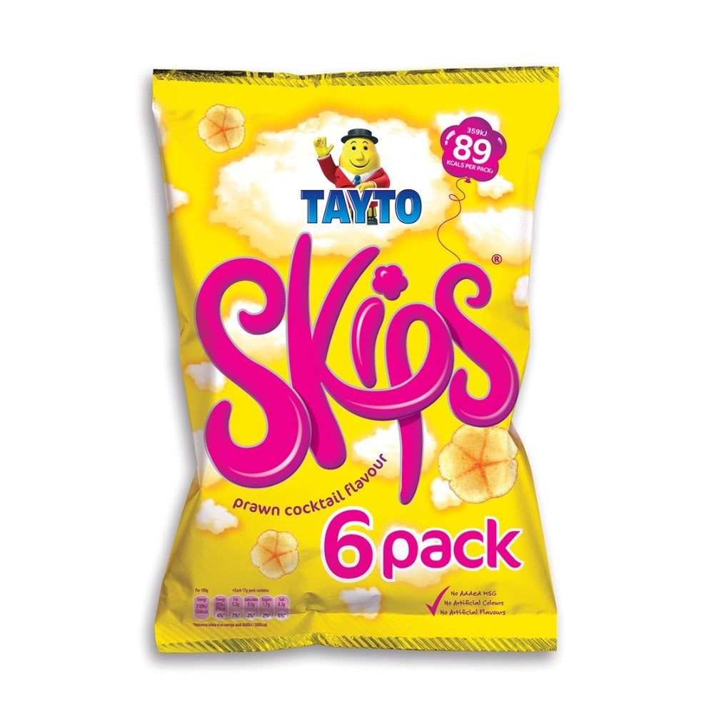 Tayto Skips Prawn Cocktail Snack Multipack - Pack of 6, 102g