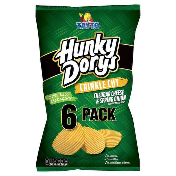Hunky Dorys Cheese & Onion Crinkle Cut Crisps | 6 Pack
