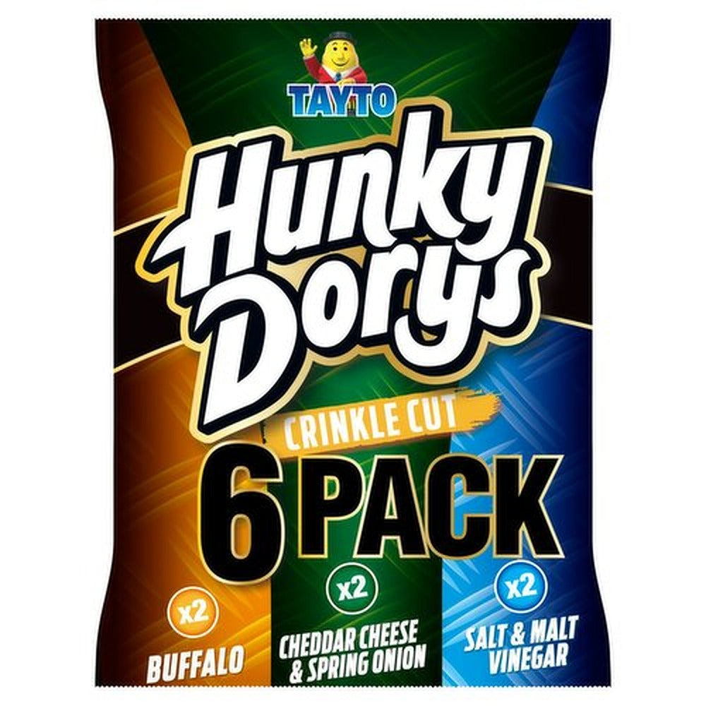 Hunky Dorys Crinkle Cut Crisps Variety Pack | 6 Pack
