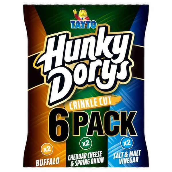Hunky Dorys Crinkle Cut Crisps Variety Pack | 6 Pack