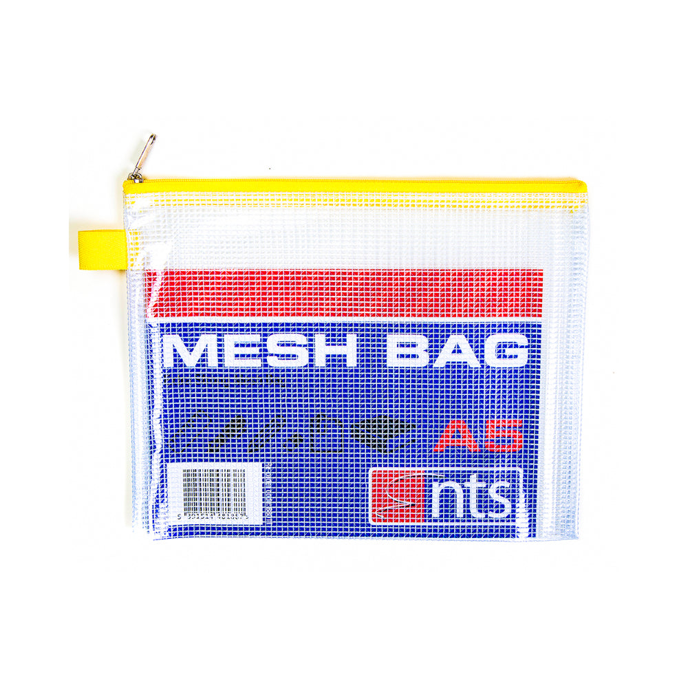 Durable Mesh Zip Document Bag | A5, Water-Resistant, Yellow Edge