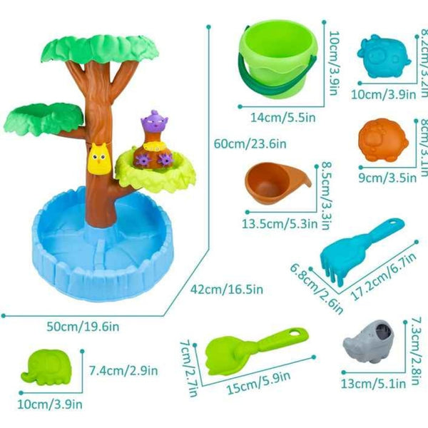 Paradiso Toys Tree Sand and Water Play Table | Animal Figures