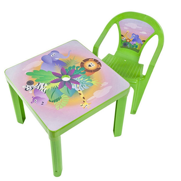 Paradiso Toys Green Kids Table and Chair Set | Durable Plastic