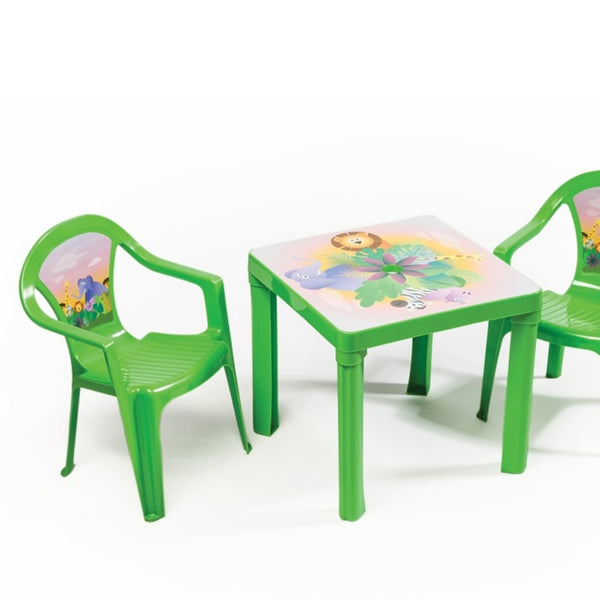Paradiso Toys Green Kids Table and Chair Set | Plastic 3-Piece