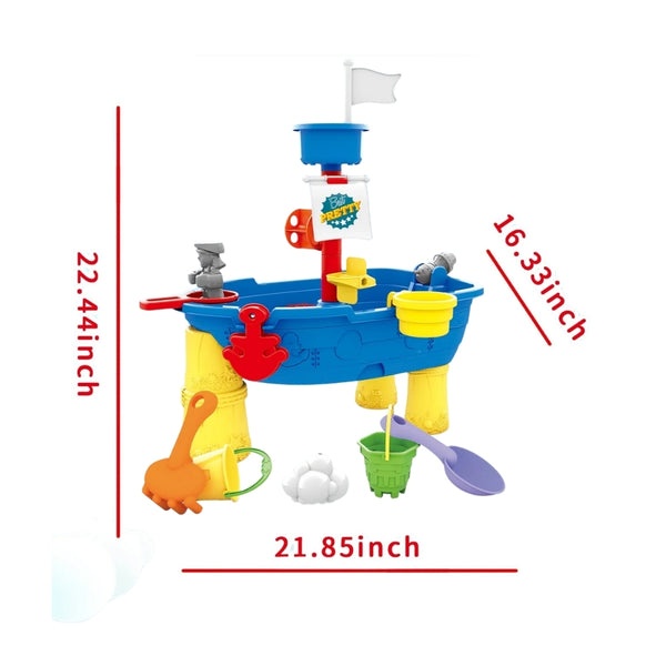 Paradiso Toys Pirate Water and Sand Activity Table Playset | Pirate Theme
