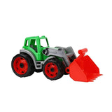 Paradiso Toys Green Toy Tractor Loader | Durable Plastic & Red Wheels