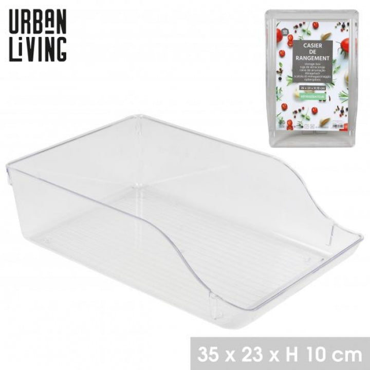 Urban Living Clear Plastic Fridge Organizer | 35 x 23 x 10cm