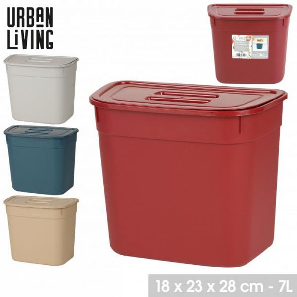 Urban Living Hanging Compost Bucket with Lid | Durable Plastic | 7L