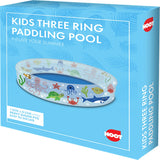 Hoot Kids Ocean-Themed Three Ring Paddling Pool | Heavy Gauge PVC
