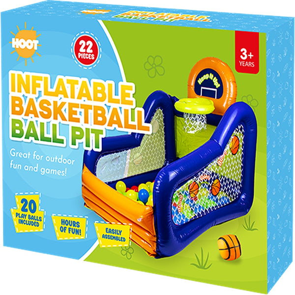 Hoot Inflatable Basketball Ball Pit | Includes 20 Play Balls