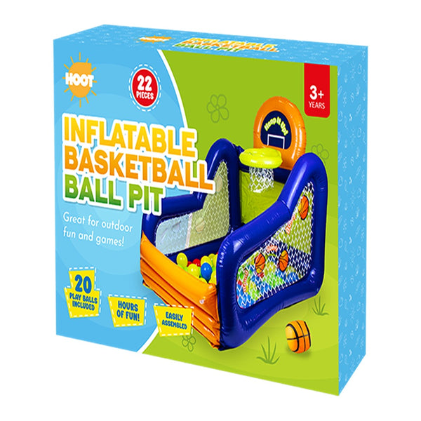 Hoot Inflatable Basketball Ball Pit | Includes 20 Play Balls