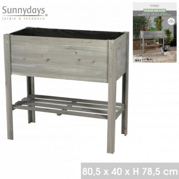 Sunnydays Raised Harvesting Wood Planter | Elevated with Lower Shelf