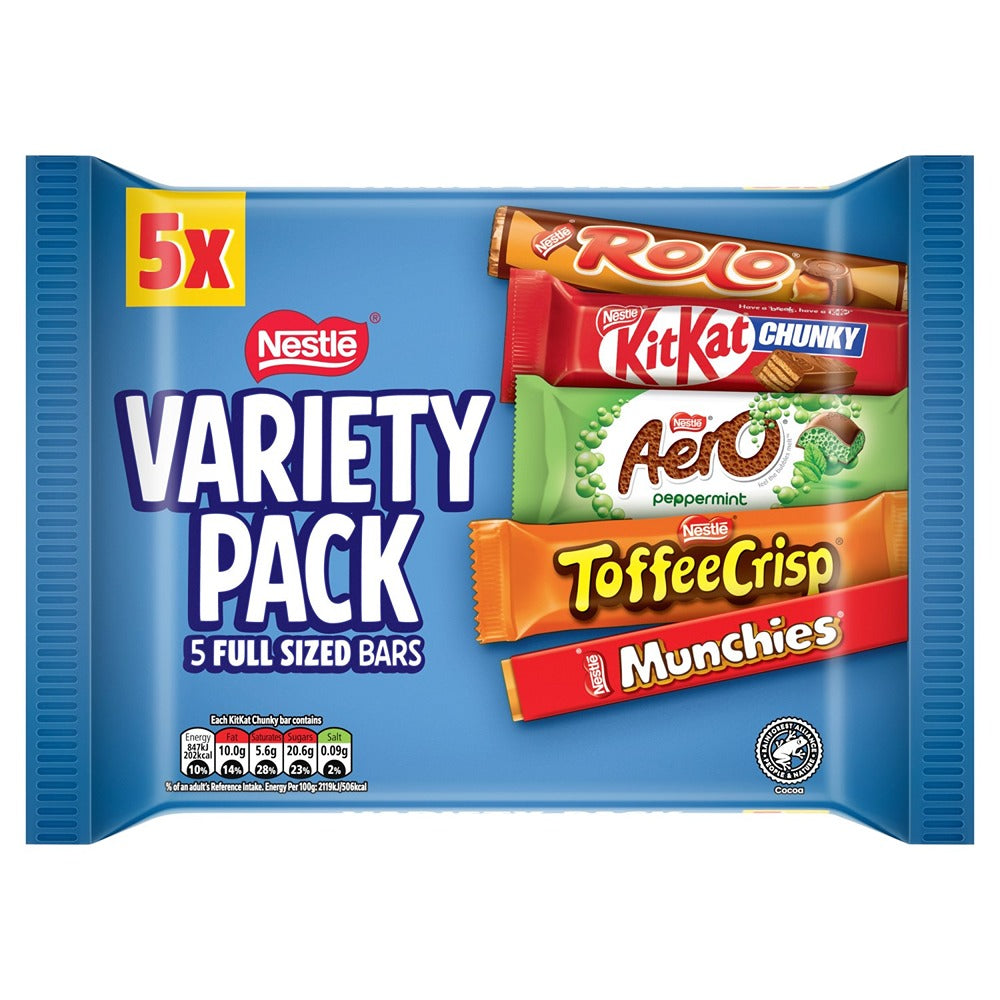 Nestle Mixed Chocolate Bar Variety Pack | 5 Full-Size Bars