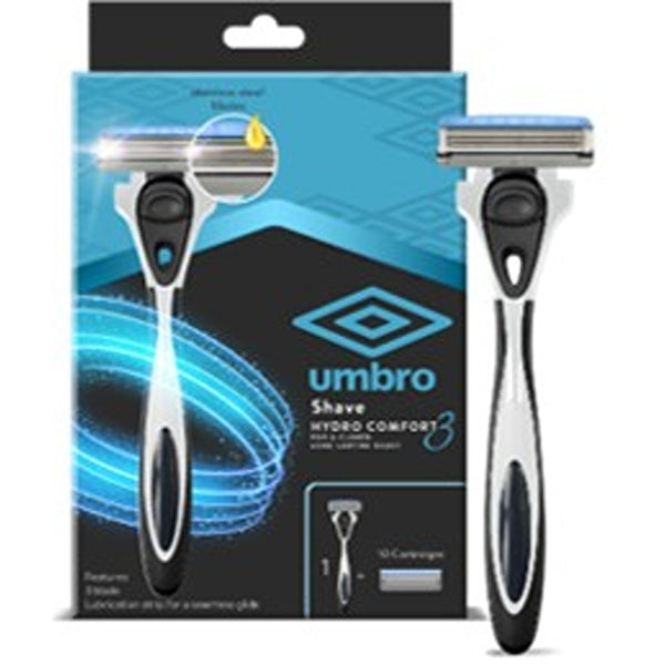 Umbro Triple Blade System Shave Kit | 1 Handle + 10 Cartridges