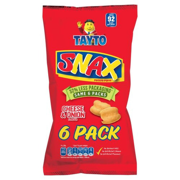 Tayto Cheese & Onion Snax | 6 Pack 