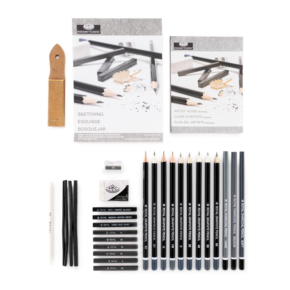 Royal & Langnickel Large Window Sketch Art Set | 51 Piece, HB–6B, Charcoal