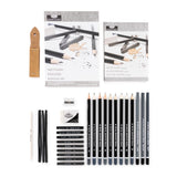 Royal & Langnickel Large Window Sketch Art Set | 51 Piece, HB–6B, Charcoal