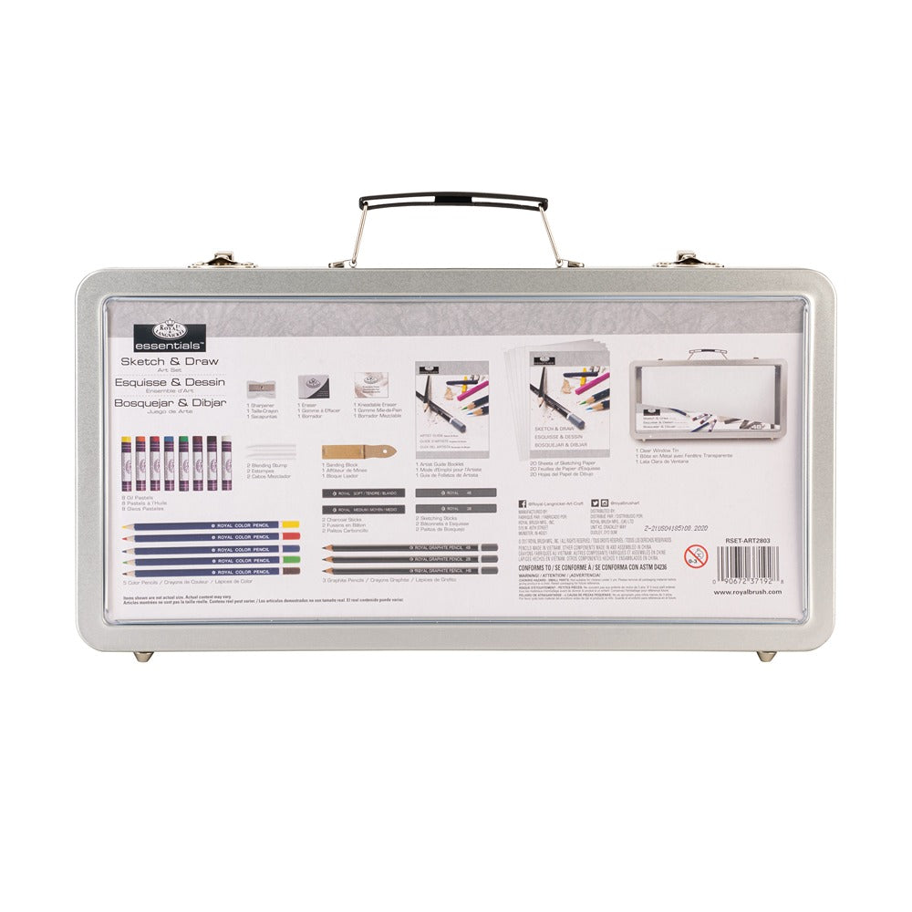 Royal & Langnickel Large Sketch & Draw Art Set | 48 Pieces, Graphite & Charcoal