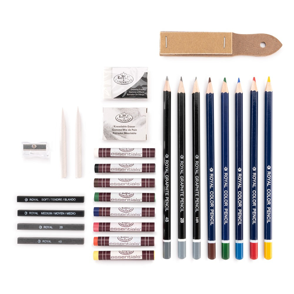 Royal & Langnickel Large Sketch & Draw Art Set | 48 Pieces, Graphite & Charcoal