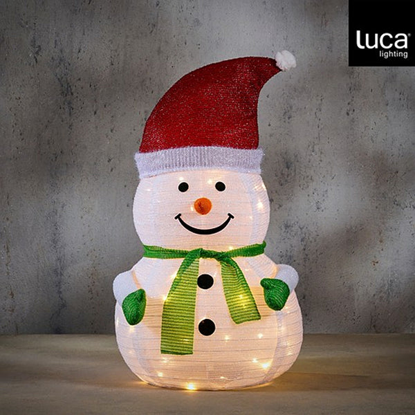 Christmas Outdoor LED Snowman Light | Warm White, 80cm, Textured Ribbed Body