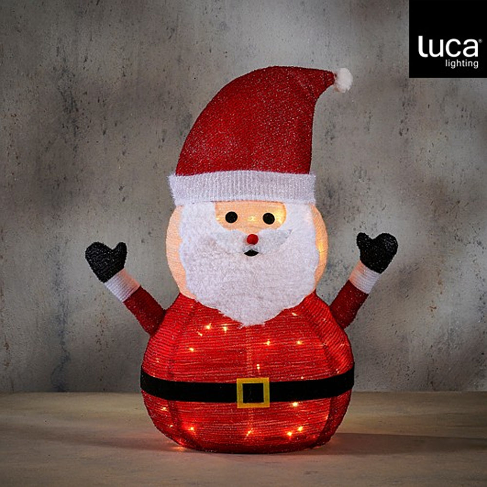 Christmas Outdoor Santa LED Decoration | H 80cm, Warm LED Lights