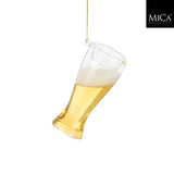 Christmas Beer Glass Decoration Ornament | Realistic Pilsner, Hanging Loop