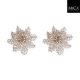 Christmas Champagne Poinsettia Clip Ornament Pack of 2 | 13cm, Glitter Filigree