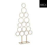 Christmas Metal Tree Bauble Stand | Gold-Tone, Freestanding, H117
