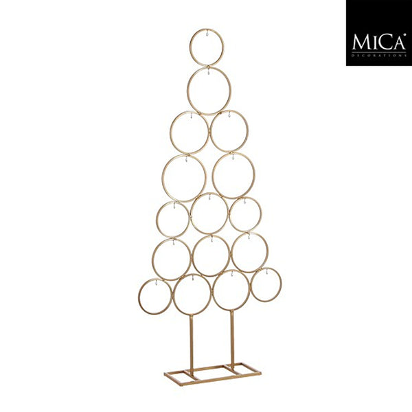 Christmas Metal Tree Bauble Stand | Gold-Tone, Freestanding, H117