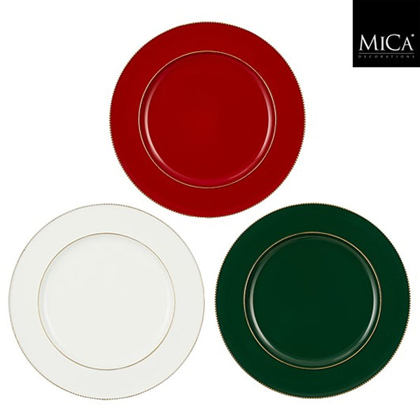 Christmas Mila Assorted Gold Trim Charger Plate | 33cm, Set of 3