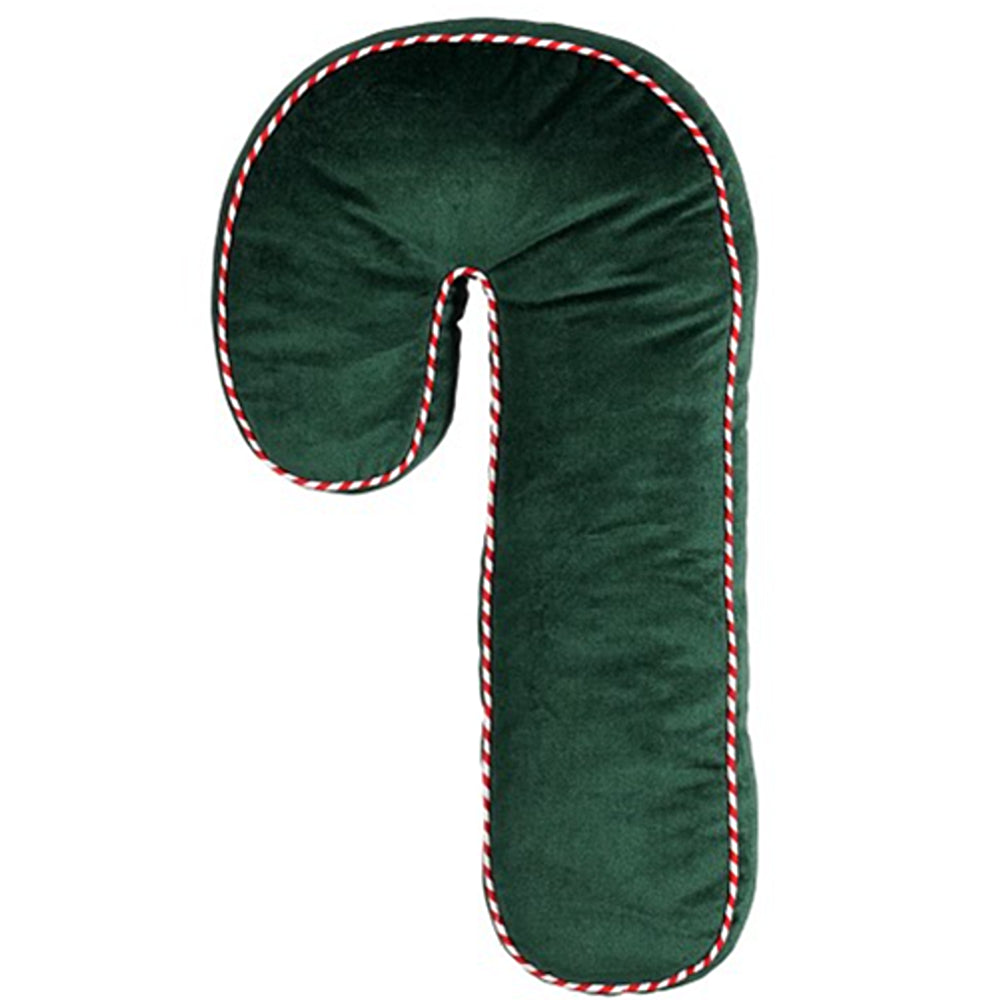 Christmas Candy Cane Green Neck Cushion | 58cm, Rope-Style Piped Trim