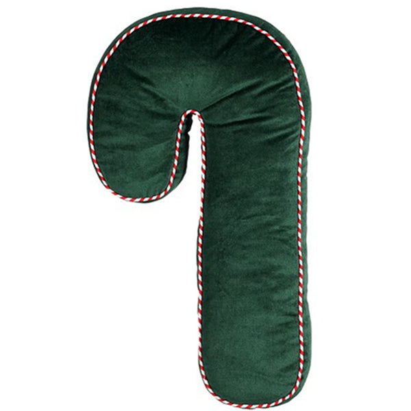 Christmas Candy Cane Green Neck Cushion | 58cm, Rope-Style Piped Trim