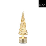 Christmas Rotatable Glass Tree Illuminated Decoration | H 32cm, Antique Gold