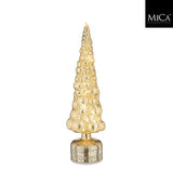 Christmas Rotating Glass Tree | 40 cm, Integrated Lighting, Crackle Finish