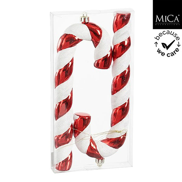 Christmas Red Candy Cane Tree Ornaments | Pack of 2, 25cm Height
